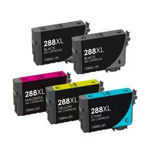 Remanufactured Epson 288XL ink cartridges - High Capacity - 5 pack