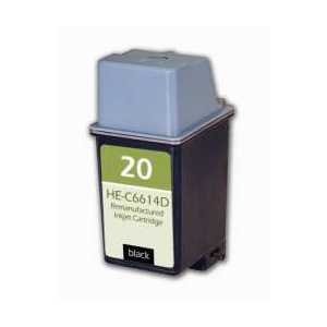 Remanufactured HP 20 Black ink cartridge, C6614DN