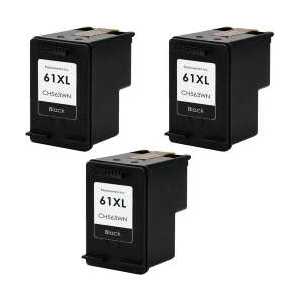 Remanufactured HP 61XL Black ink cartridges - High Yield - 3 pack