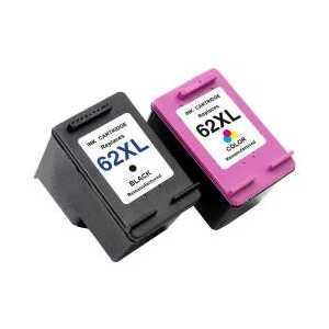 Remanufactured HP 62XL ink cartridges - High Yield - 2 pack