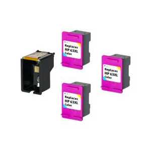 Compatible HP 63XL Color plug-in ink cartridge - High Yield - 3 pack