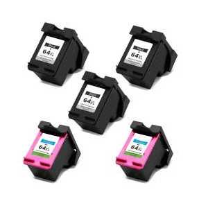 Remanufactured HP 64XL ink cartridges - High Yield - 5 pack