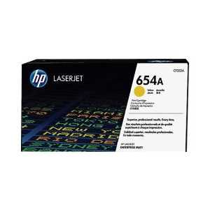 Original HP 654A Yellow toner cartridge, CF332A, 15000 pages