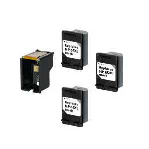 Compatible HP 65XL Black plug-in ink cartridge - High Yield - 3 pack
