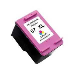 Remanufactured HP 67XL Color ink cartridge, 3YM58AN - High Yield