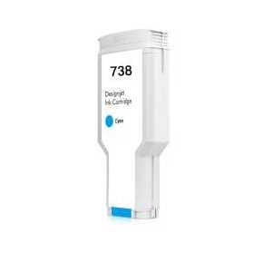Remanufactured HP 738 130-ml Cyan ink cartridge, 498N5A