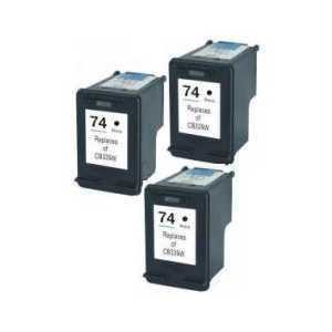 Remanufactured HP 74 ink cartridges - 3 pack