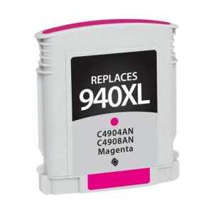 Remanufactured HP 940XL Magenta ink cartridge, C4908AN - High Yield