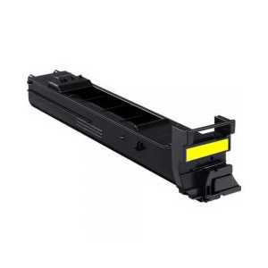 Compatible Konica Minolta A0DK233 Yellow toner cartridge, 8000 pages